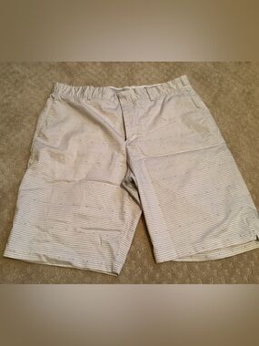 Nike Men's White Pinstripe Performance Shorts